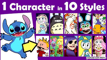 Draw Stitch in 10 Art Styles Swap Challenge | New 10 Art Styles Challenge | Mei Yu Fun2draw