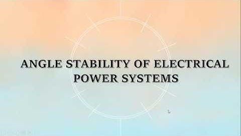 Power system stability - Angle stability 3