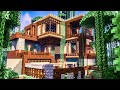 Minecraft jungle house tutorial  how to build house in survival