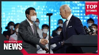Presidents Yoon, Biden meet at Samsung Electronics' semiconductor plant