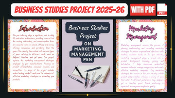 Marketing Management Project On Pen For Class 12th CBSE 2025-26