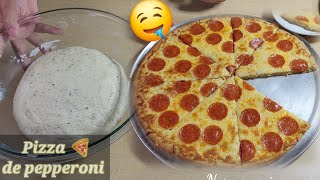 PIZZA DE PEPPERONI/ PAN PARA PIZZA  La receta mas rica!!!!!