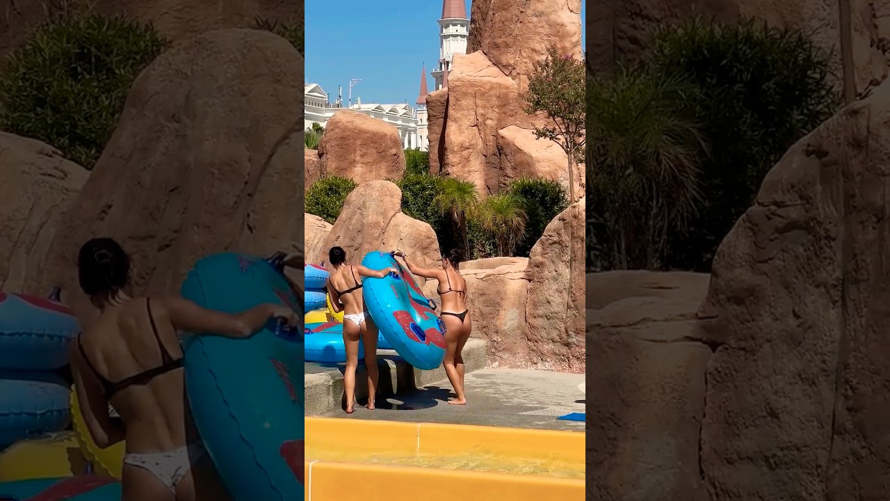 🌞Summer Day Water Park Water Slide Beautiful Day 06🦀 #waterpark #waterslide