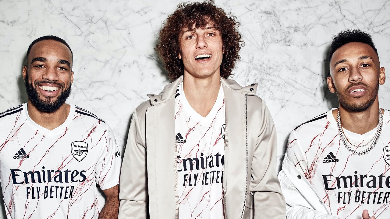 Arsenal Away jersey for 2020/21 season, inspired by the iconic marble halls  of Highbury's East Stand