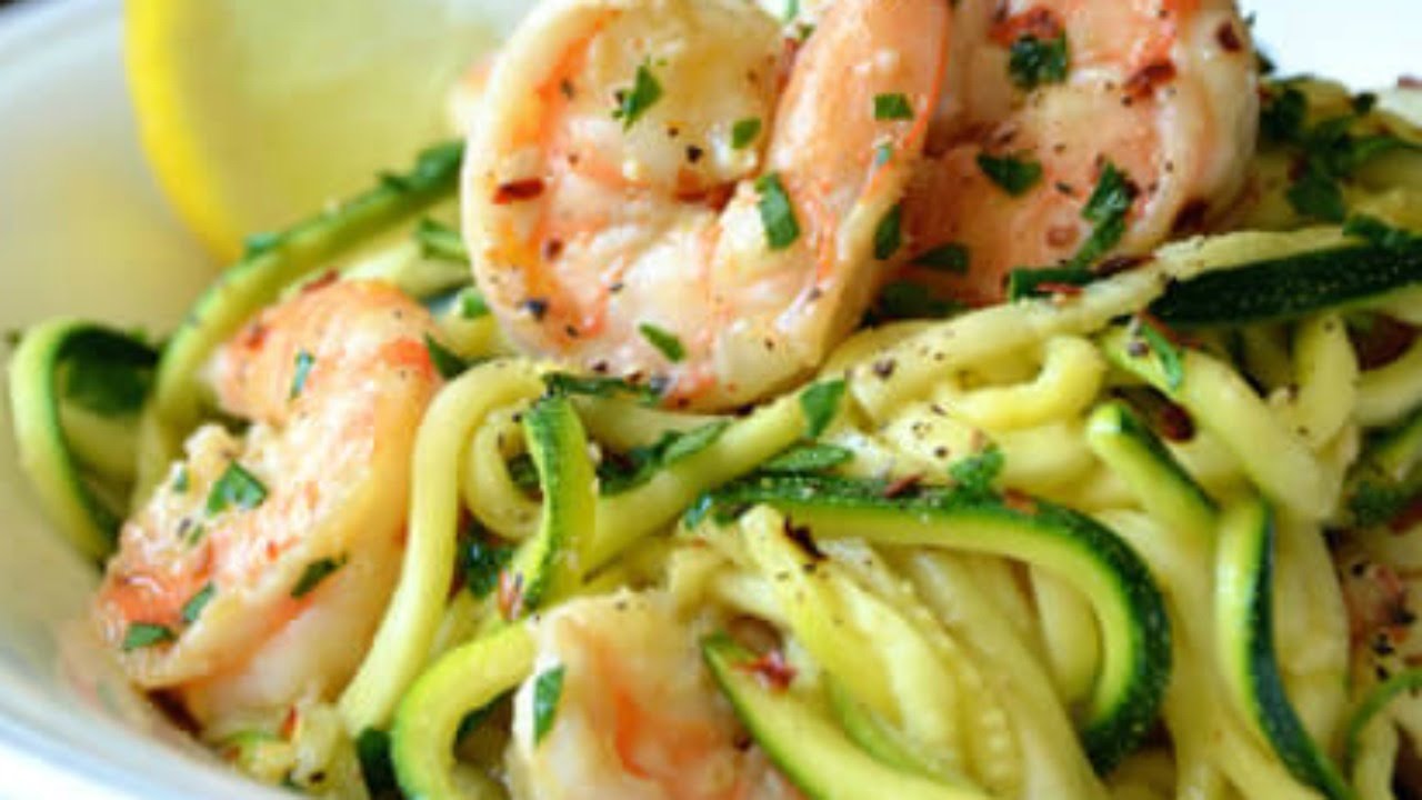 Paleo Diet Recipes - Low Carb Shrimp Scampi with Zucchini ...
