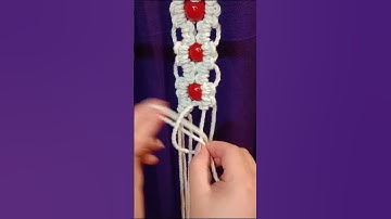 Macrame knot tutorial with beads #macrametutorial #patternknot #diy #easymacrame #basicmacrame