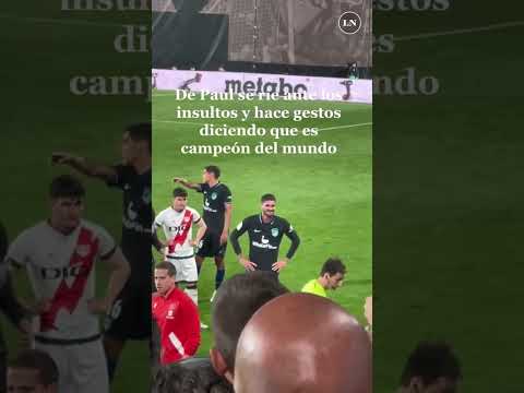 Rodrigo De Paul le respondió a la hinchada de Rayo Vallecano con un gesto de haber ganado del Mundia