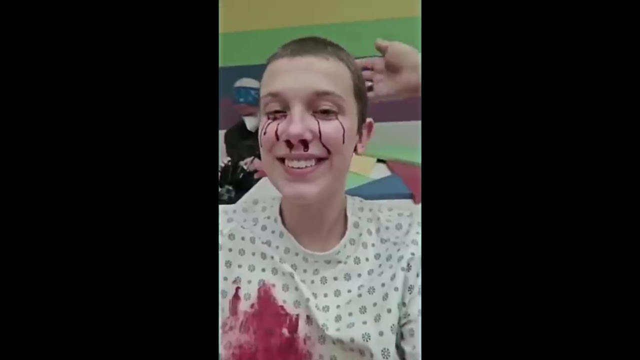 Millie Bobby Brown On The Stranger Things S4 Set Shorts