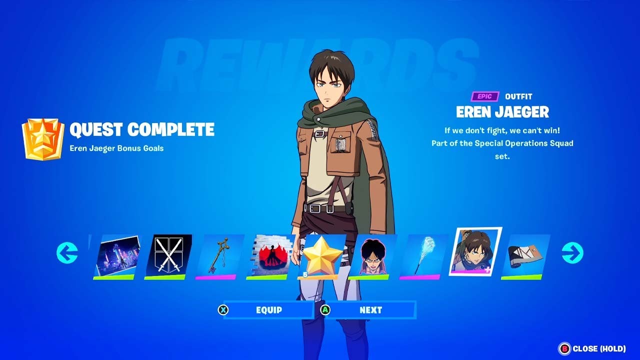 Fortnite Eren Jaeger Quests: How to get Eren Jaeger and More