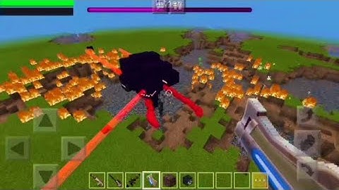 Wither Storm Boss vs Fortnite Weapons in Minecraft PE