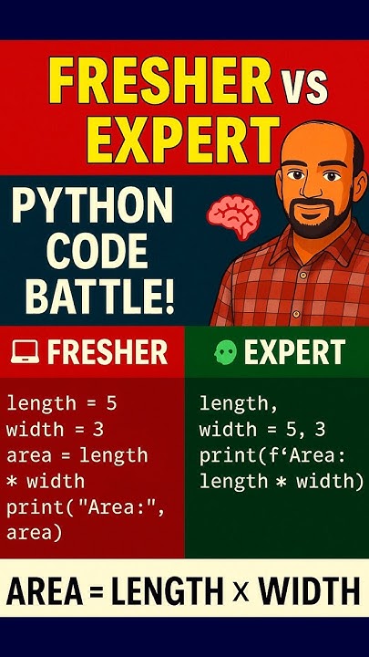 Fresher vs Expert Python Code – Area Calculation in Seconds!🚀 #coding # ...