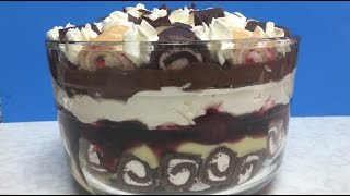 Swiss Roll Trifle Video Recipe from Bhavna's Kitchen(To make this dessert egg free, just replace Swiss rolls with egg free cake and rest is all egg free. This stunning looking Trifle is the easiest to put together., 2014-12-20T20:17:51.000Z)