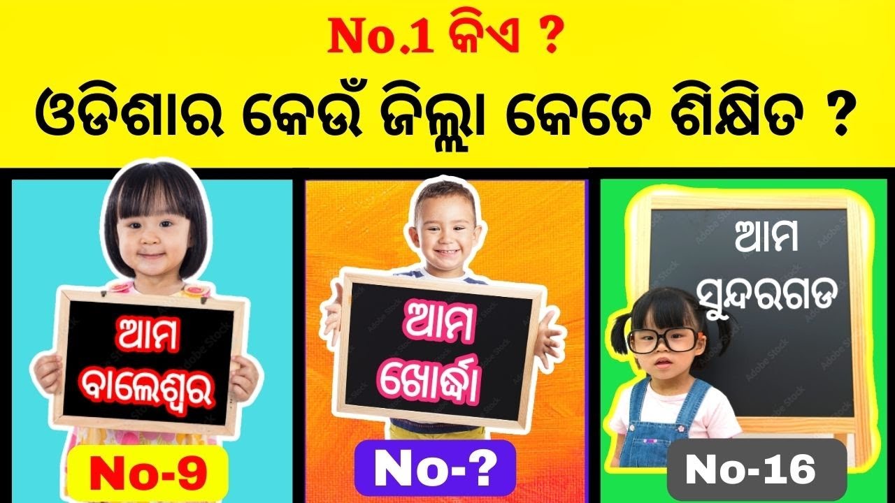 ଓଡିଶାର କେଉଁ ଜିଲ୍ଲା କେତେ ଶିକ୍ଷିତ ? || Most Educated districts of Odisha in 2022