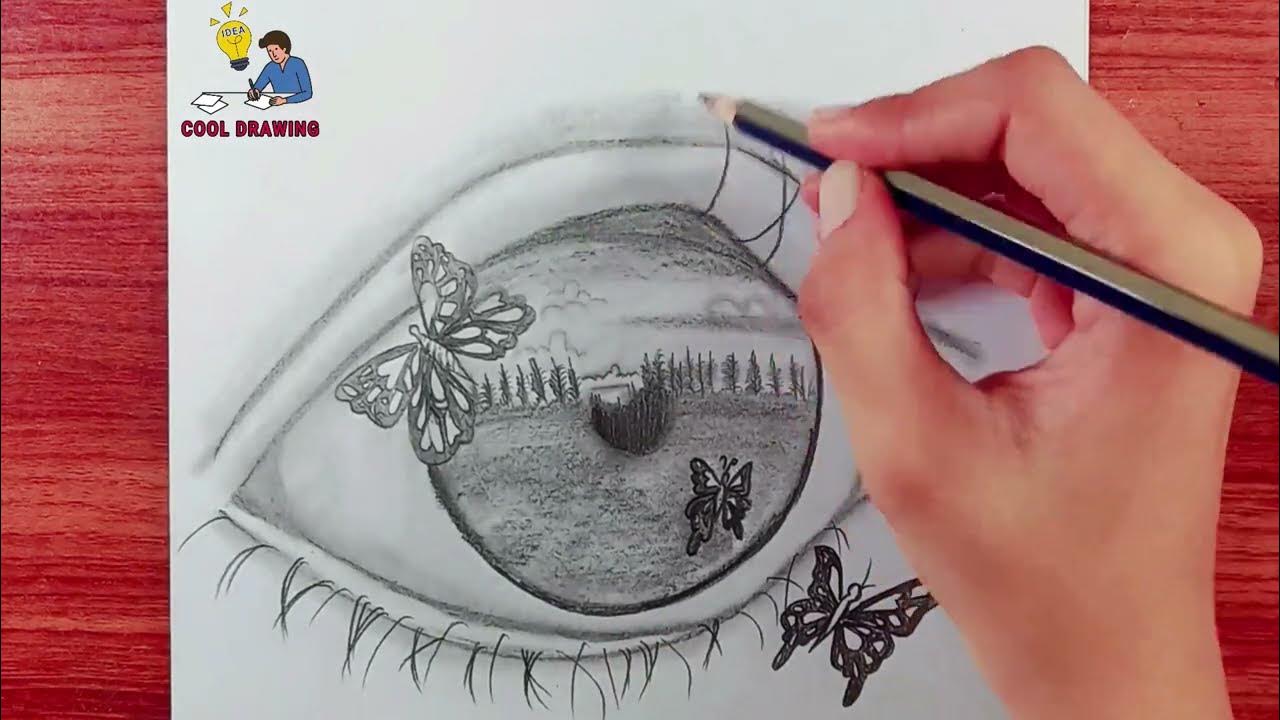 Creative Eye Drawing | Creative Drawings | Easy Eye Drawing With ...