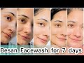 I USED BESAN (GRAM FLOUR) TO WASH MY FACE EVERYDAY FOR A WEEK AND THIS HAPPEND!!!! Unexpected Result