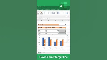 Excel Shortcut 80 - How to draw target line over the column chart