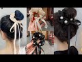 Diy  how to make bow scrunchie lace ponytail