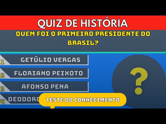 DESAFIO] QUIZ DE HISTORIA [#8]  TESTE SEUS CONHECIMENTOS 