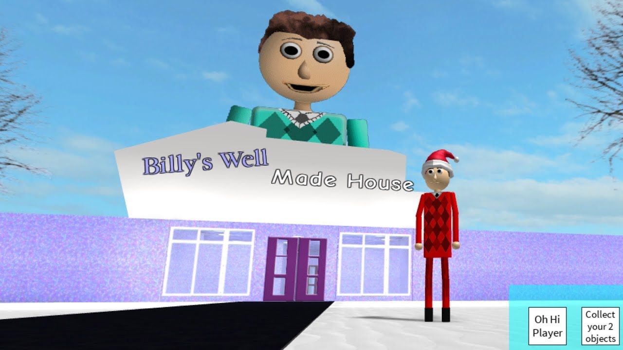 Play As Christmas Billy Billy S Basics Educational Game Roleplay Roblox Youtube - version 1baldi basic education obby roblox