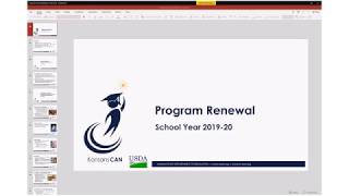 School Nutrition Program 2020 Program Year Renewal Webinar Guide
