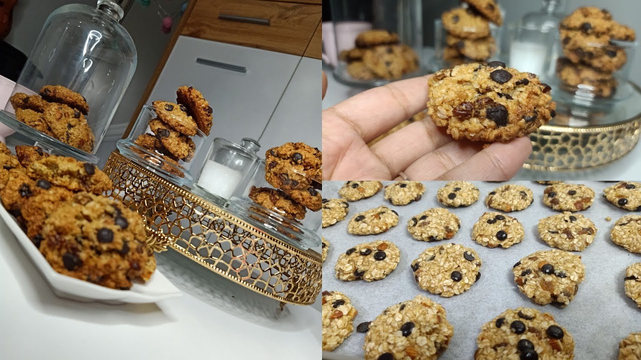 كوكيز الشوفان ودقيق القمح الكامل صحي وفيه قرمشة وتعليكة خطيرة 👌