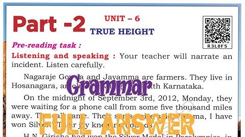 ||class 6 English|| unit-6 True height|| grammar||#class6english #class6 