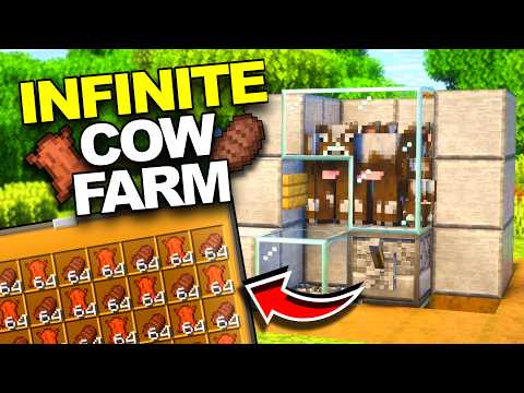 Minecraft Easiest Cow Farm Bedrock & Java (1.21/1.26.1)