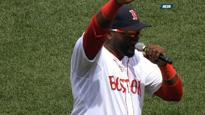 David Ortiz rallies the Boston crowd after Boston Marathon tragedy