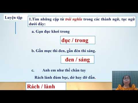 Lớp 5 - Tuần 4 - Tiếng Việt - Cánh chim hòa bình - LT-C: Từ trái nghĩa