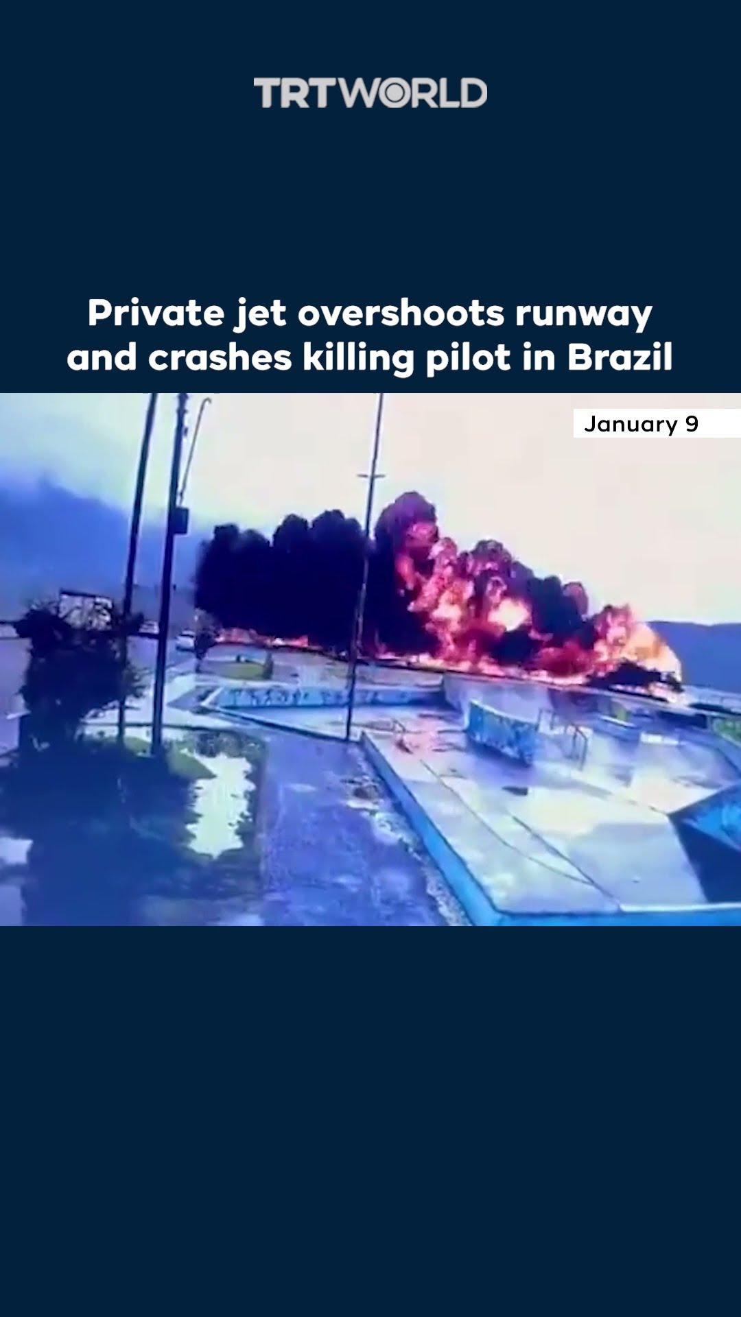Pilot killed as private jet crashes during landing in Brazil