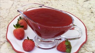 How to Make Strawberry Glaze / Coulis - Topping for Shortcake and Pancakes 甜美的草莓酱 screenshot 5