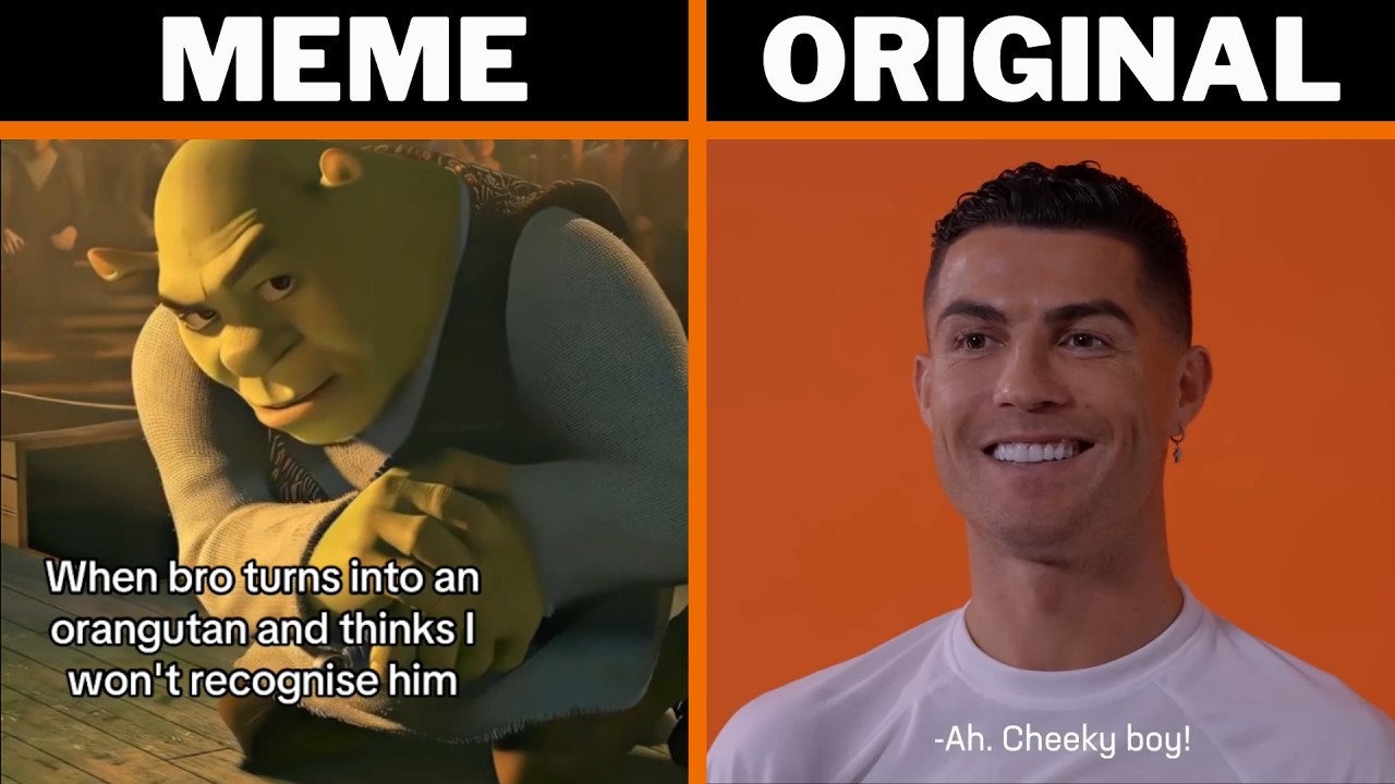 Ahh Cheeky Boy Ronaldo Meme vs Original