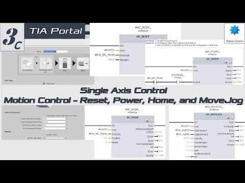 MS03c. [Siemens Motion Control] Reset, Power, Home, and MoveJog Instructions in TIA Portal [5/10]