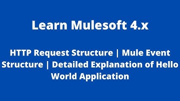 HTTP Request & Mule Event Structure | Explanation of HELLLO WORLD Application | Mulesoft | Mule ESB
