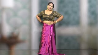 Model Shabana Expression Video || How to Wear Pink Satin Saree || Saree Draping Fashion || IQUBE