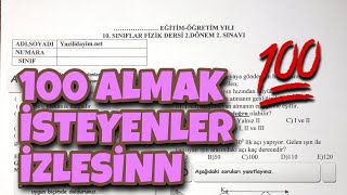 10.Sınıf Fizik 2.Dönem 2.Yazılı