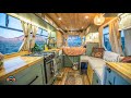 Beautiful DIY Shuttle Bus Tiny House - Built For Off Grid Life