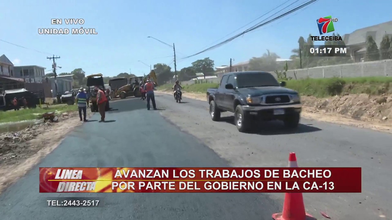 Avanzan trabajos de bacheo por parte del Gobierno en la CA-13 en La Ceiba