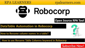 How to Rename Column names in a table Robocorp | DataTable Automation Robocorp