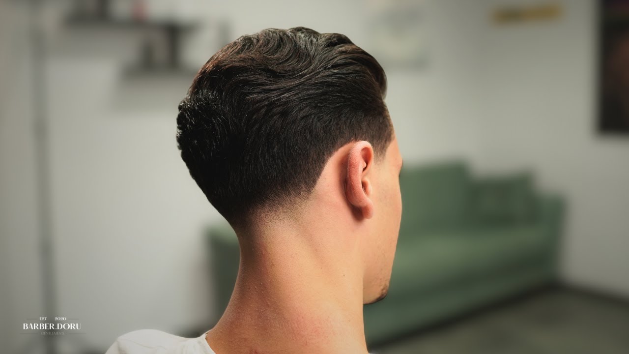STEP BY STEP Taper fade tutorial Modern Slick Back Men’s haircut YouTube
