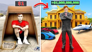 $1 vs $1,000,000,000 LIFE in GTA 5 RP!