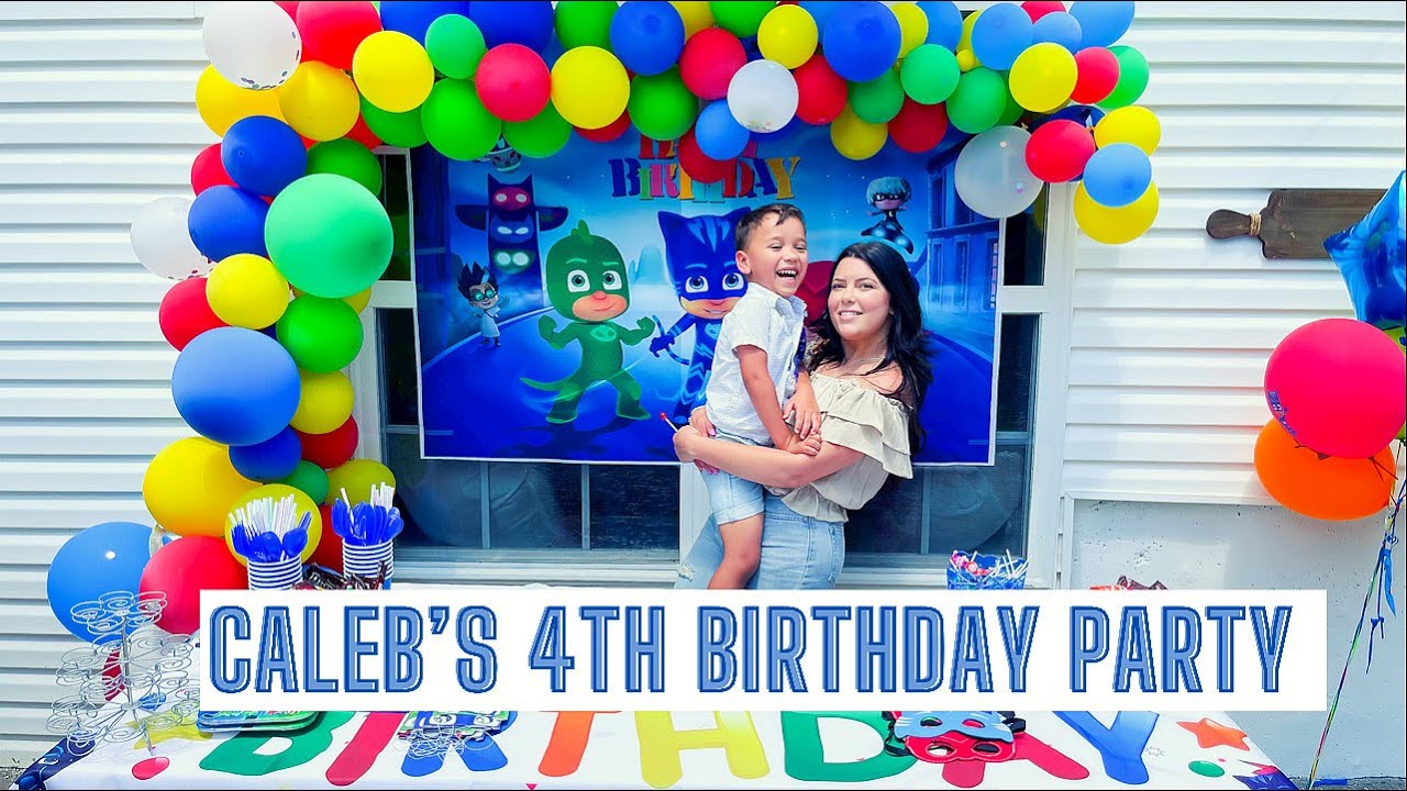 Caleb's 4th Party | PJ Masks Birthday Party | Toddler Birthday Ideas - YouTube