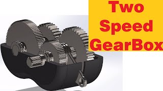 TwoSpeed Gearbox designed by Solidworks ShamsCAD MECHANICAL ENGINEERING & CAD SOFTWARES