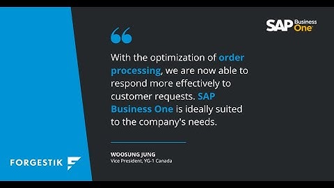 YG-1 Canada - SAP Business One for streamlined processes and enhanced customer service.