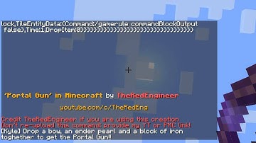 Minecraft vanilla 1.8+ command creation:Portal Gun