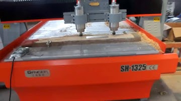 CNC Router  SH 1325 WITH 2 HEADS working video