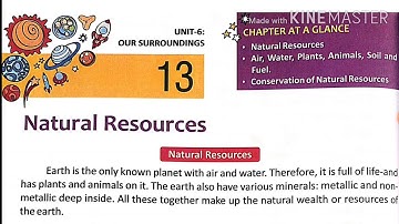 Natural Resources | Chapter -13 | Class -5th | Science | Part -1