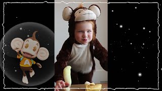 Adley turned into a MONKEY!! Super Monkey Ball app review with Banana snacks to celebrate! #Shorts screenshot 3