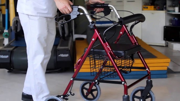 Andador para Ancianos Plegable Rollator Cuatro Ruedas con Freno — OrtoPrime