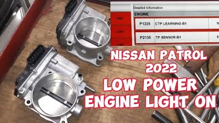 NISSAN PATROL ENGINE LIGHT AND LOW POWER | P1225 & P2135 FAULT CODE THROTTLE CONTROL ACTUATOR